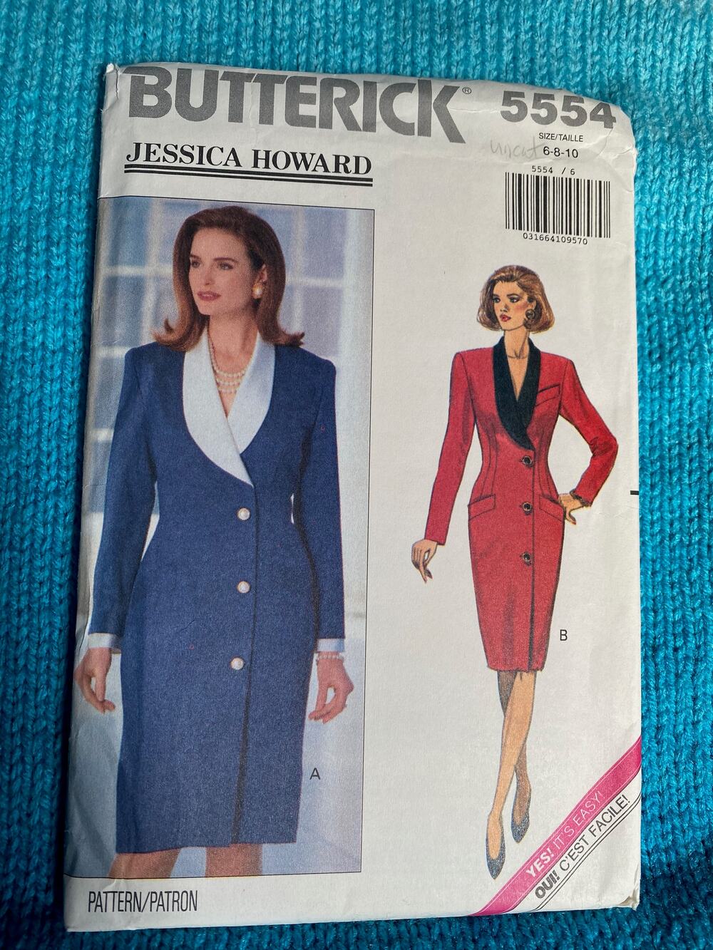 Butterick Sewing pattern 5554 dress suit 1980s sz 6 8 10